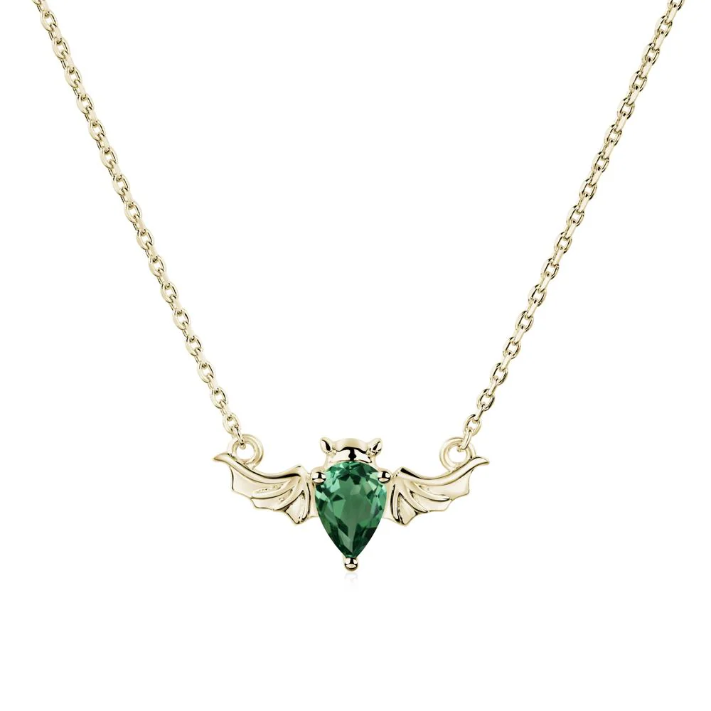 Green Sapphire Bat Wing Necklace - Image 3
