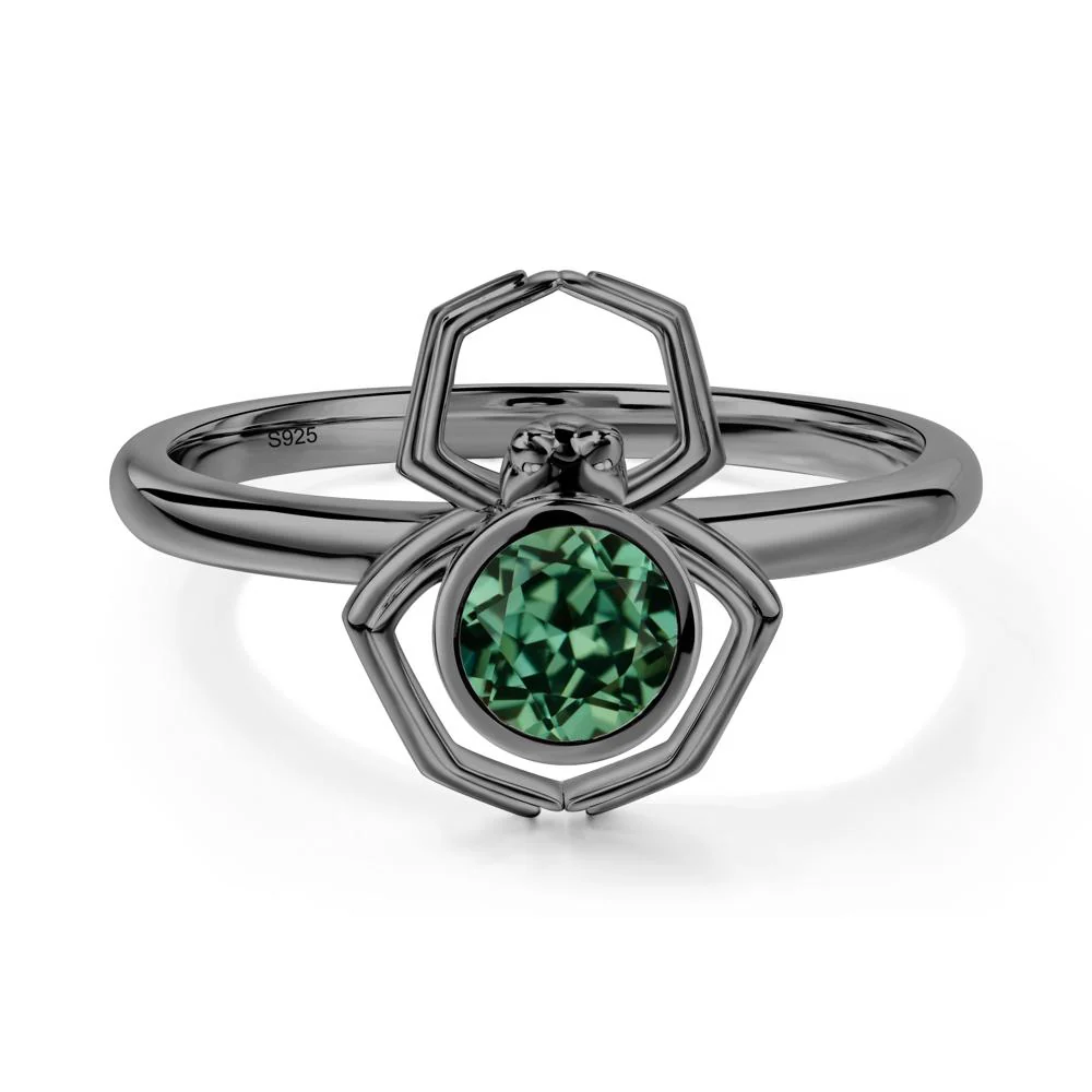 Green Sapphire Bezel Set Spider Ring - Image 8