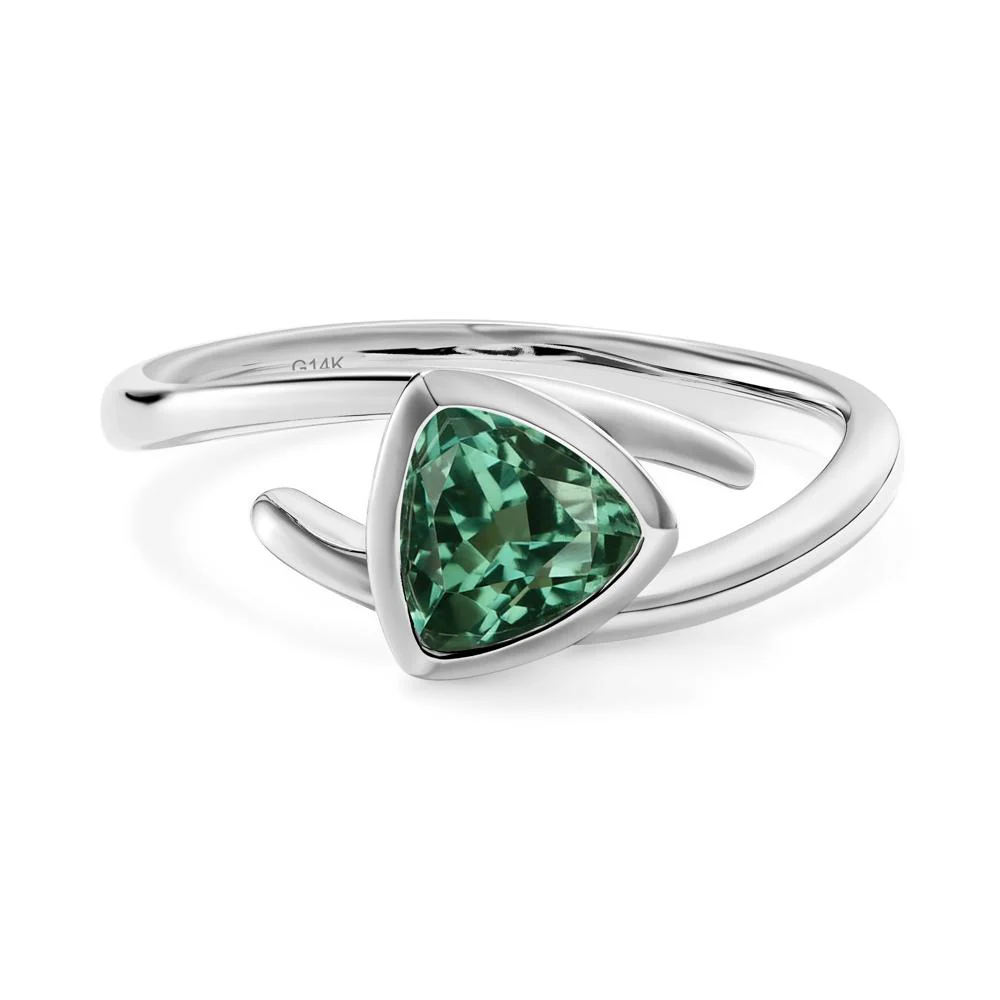 Bezel Set Green Sapphire Ring