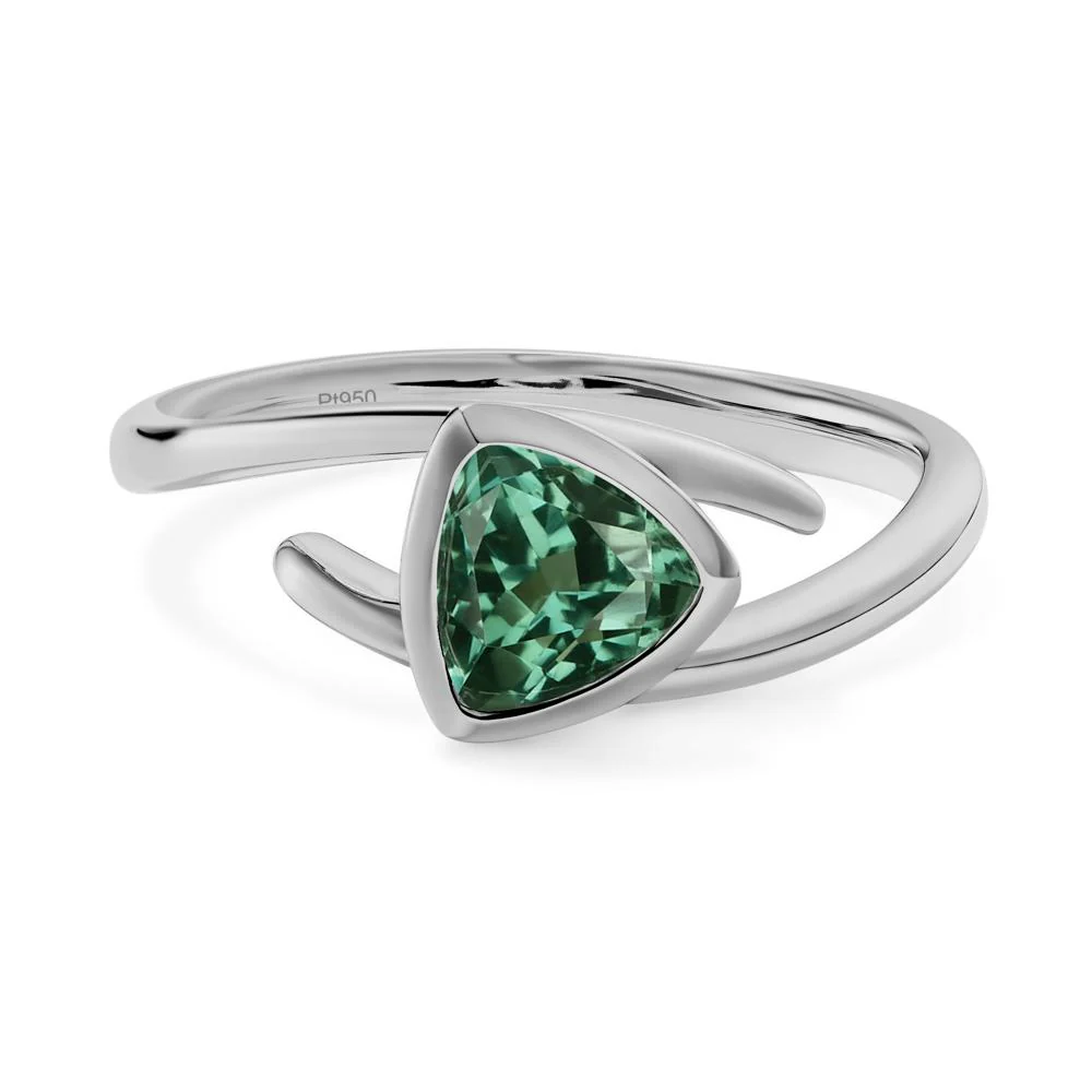 Bezel Set Green Sapphire Ring - Image 3