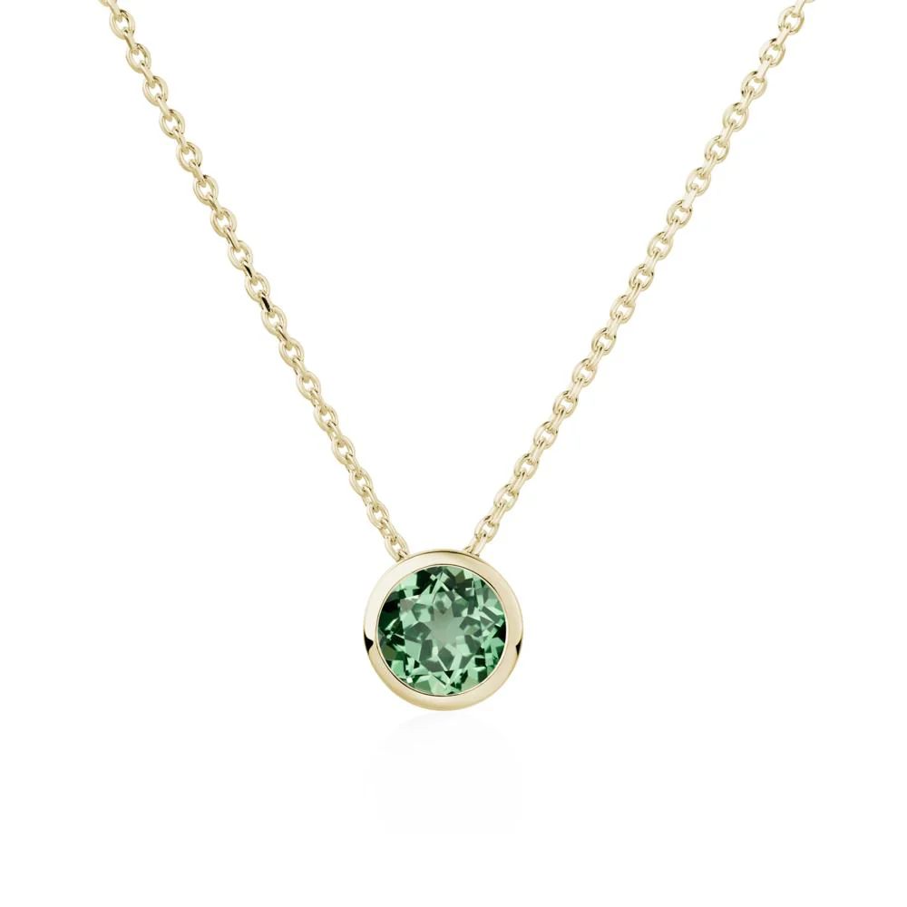 Green Sapphire Bezel Solitaire Necklace - Image 9