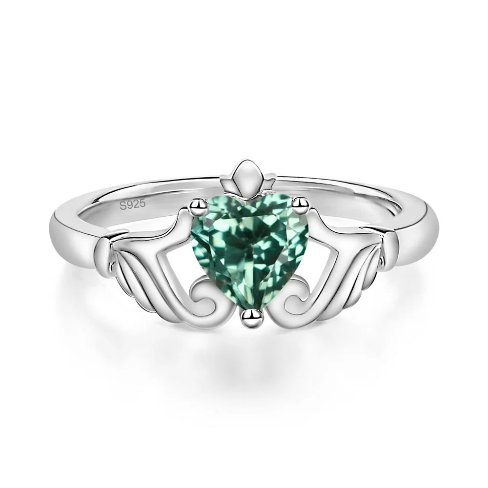 Green Sapphire Women's Claddagh Ring