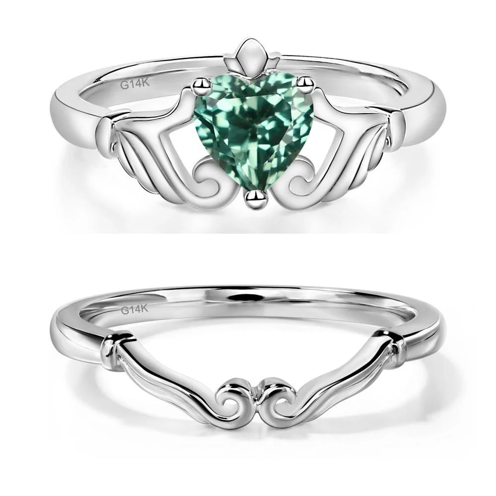 Green Sapphire Women's Claddagh Ring - Image 13