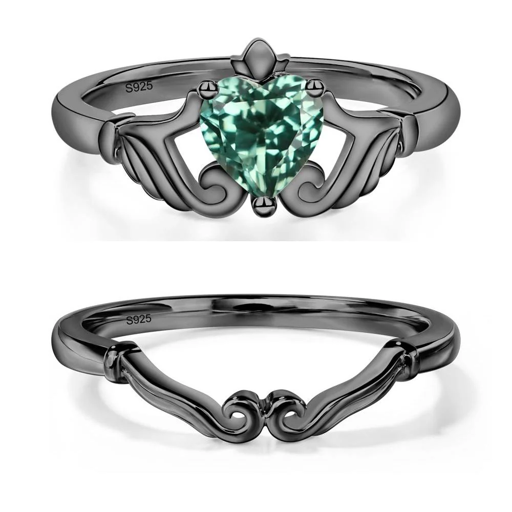 Green Sapphire Women's Claddagh Ring - Image 23