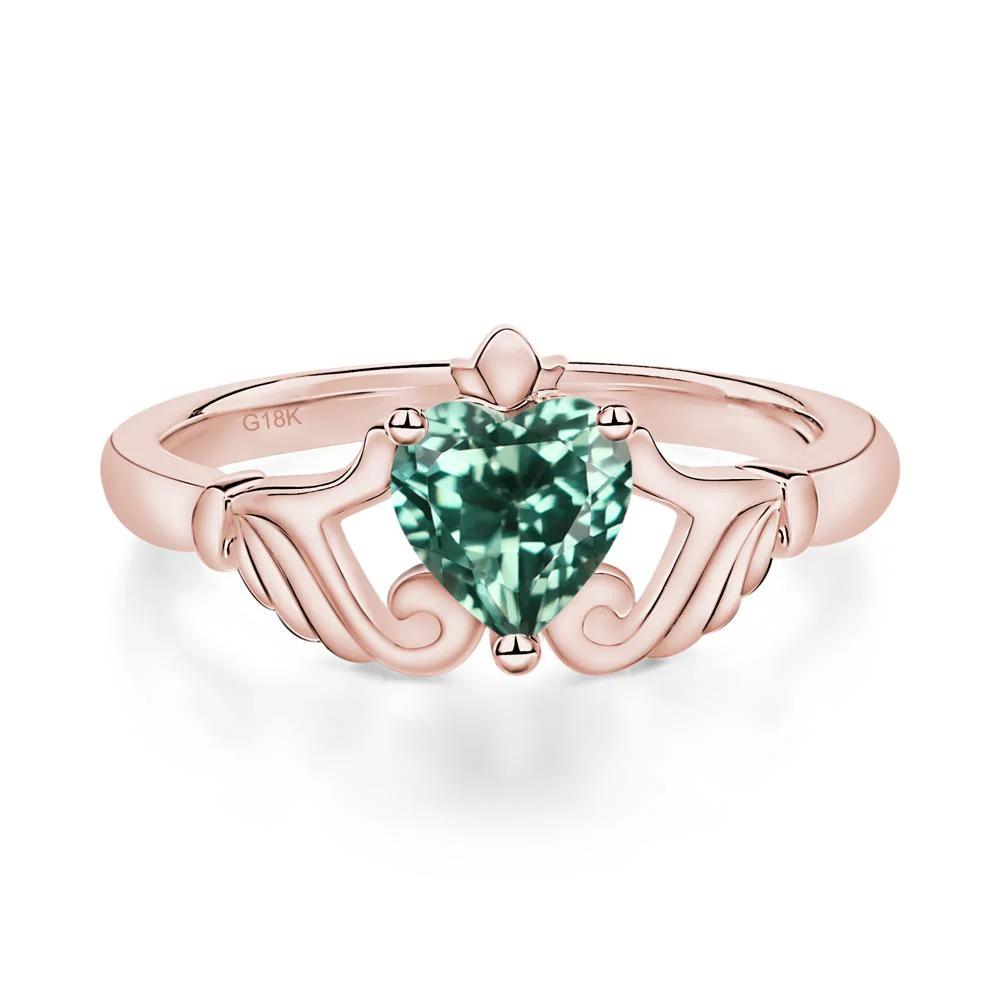 Green Sapphire Women's Claddagh Ring - Image 8