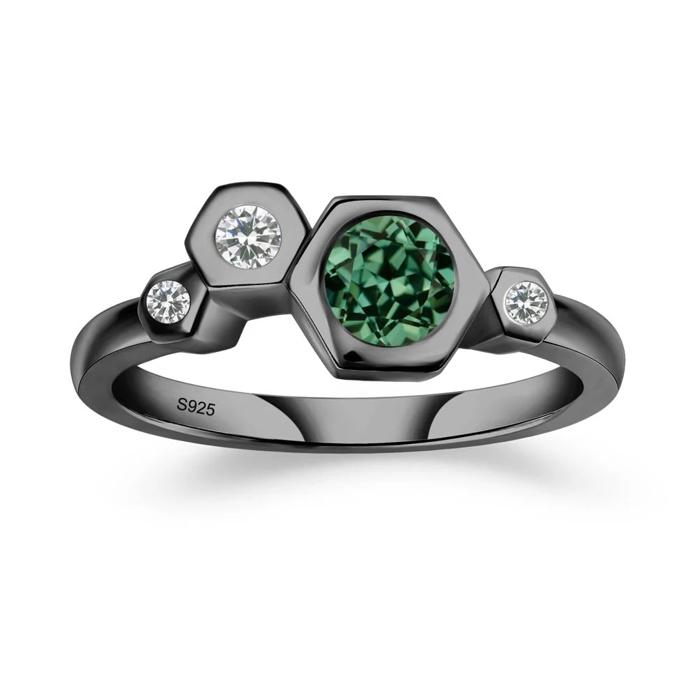 Green Sapphire Constellation Engagement Ring - Image 2
