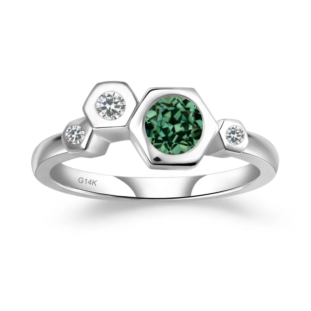 Green Sapphire Constellation Engagement Ring - Image 3