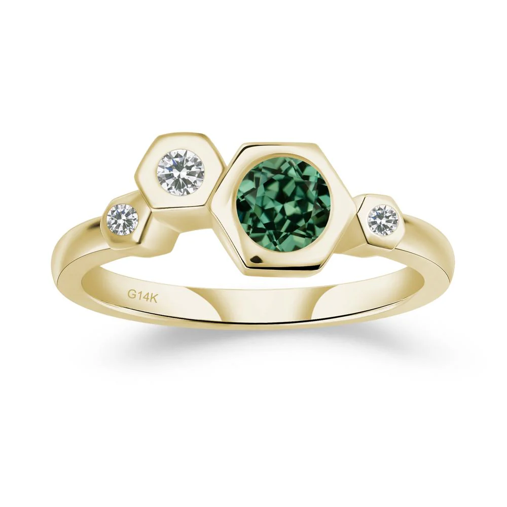 Green Sapphire Constellation Engagement Ring - Image 4