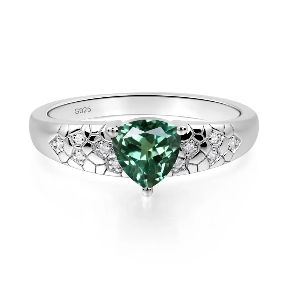Green Sapphire Cracked Ring