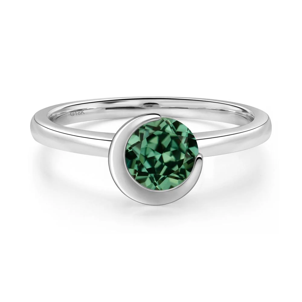 Green Sapphire Crescent Moon Ring - Image 3