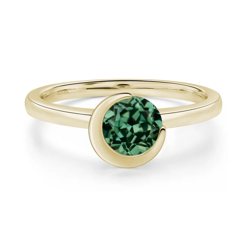 Green Sapphire Crescent Moon Ring - Image 7