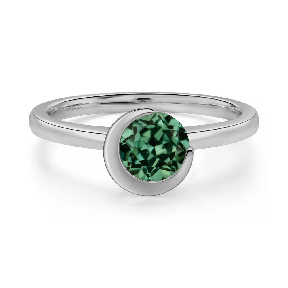 Green Sapphire Crescent Moon Ring - Image 9