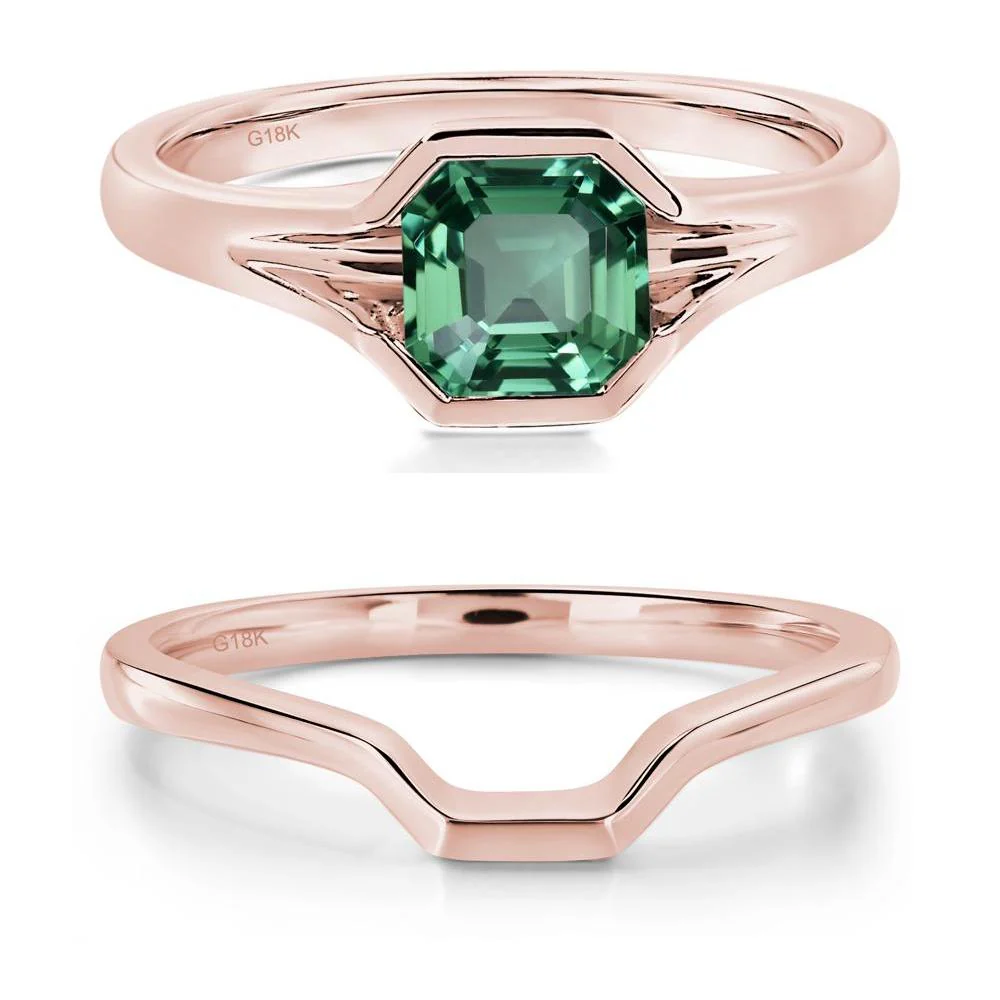 Green Sapphire Bezel Engagement Ring - Image 17