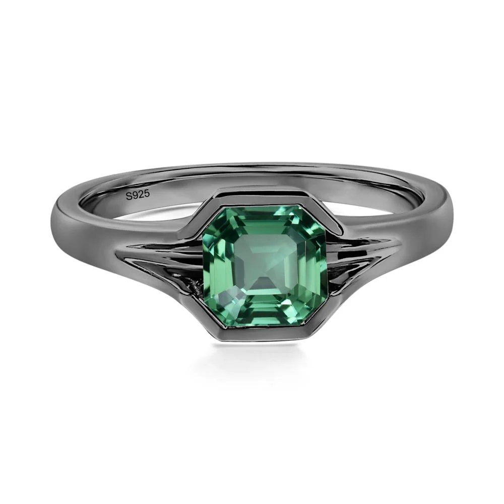 Green Sapphire Bezel Engagement Ring - Image 2