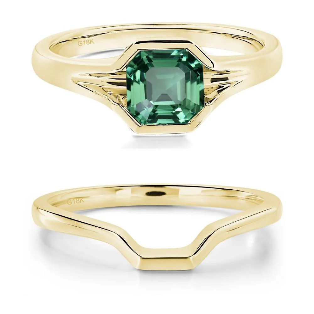 Green Sapphire Bezel Engagement Ring - Image 21