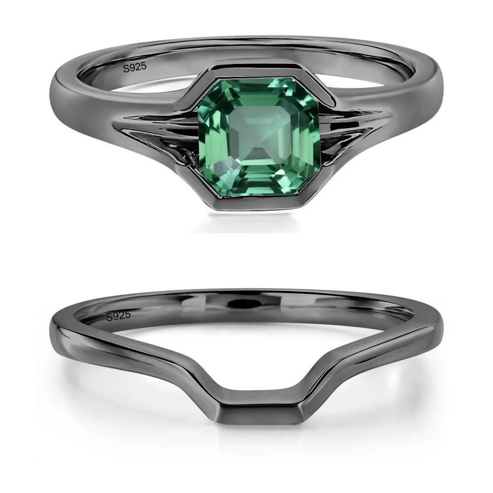 Green Sapphire Bezel Engagement Ring - Image 23