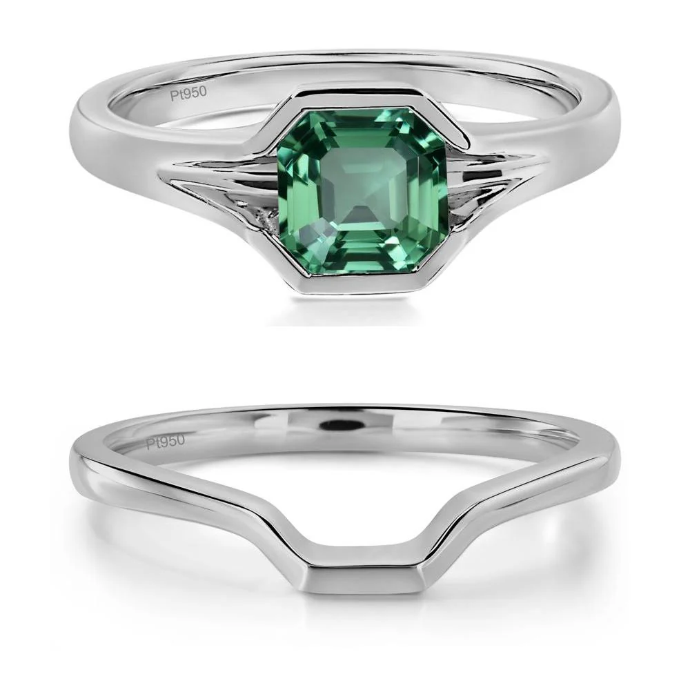 Green Sapphire Bezel Engagement Ring - Image 25