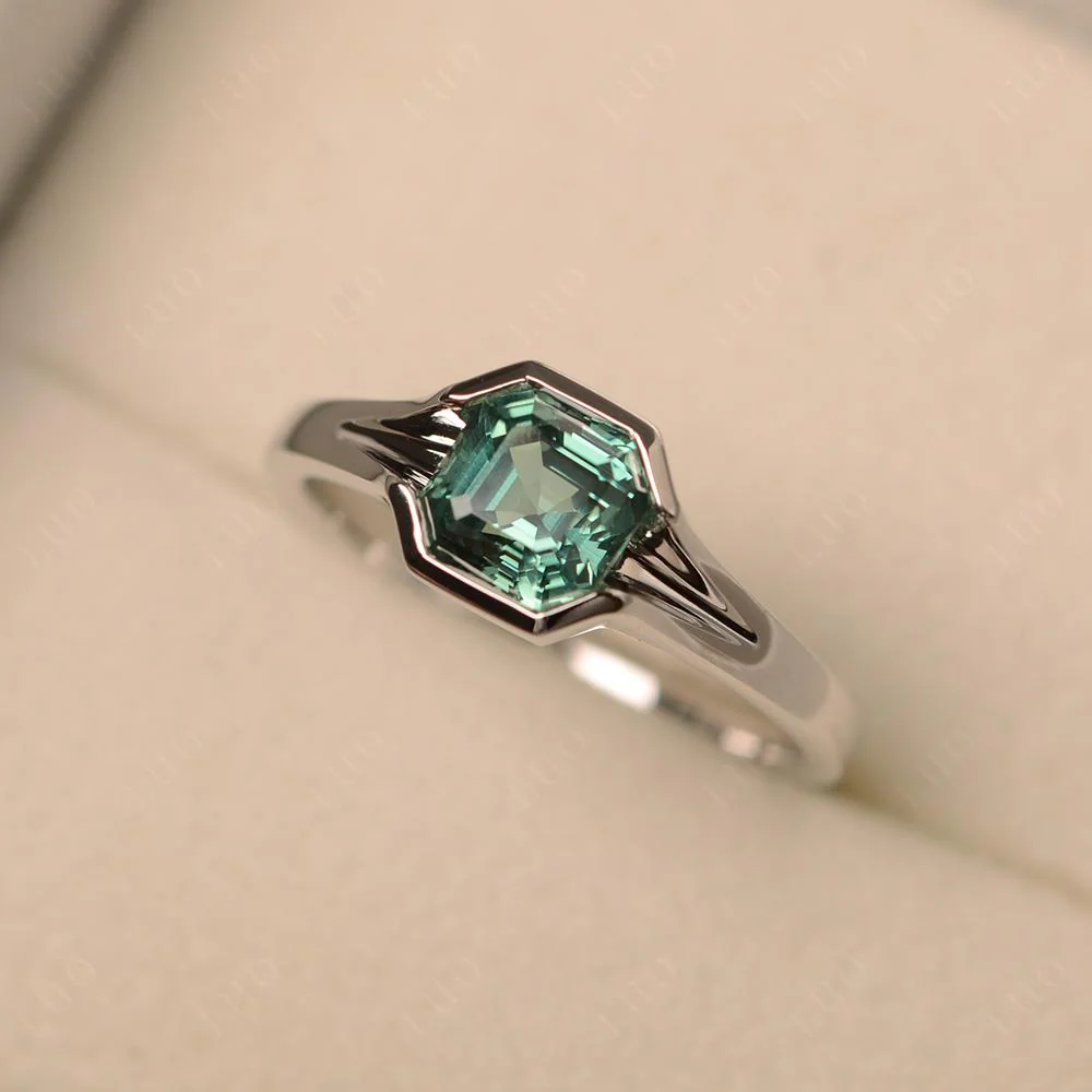 Green Sapphire Bezel Engagement Ring - Image 30
