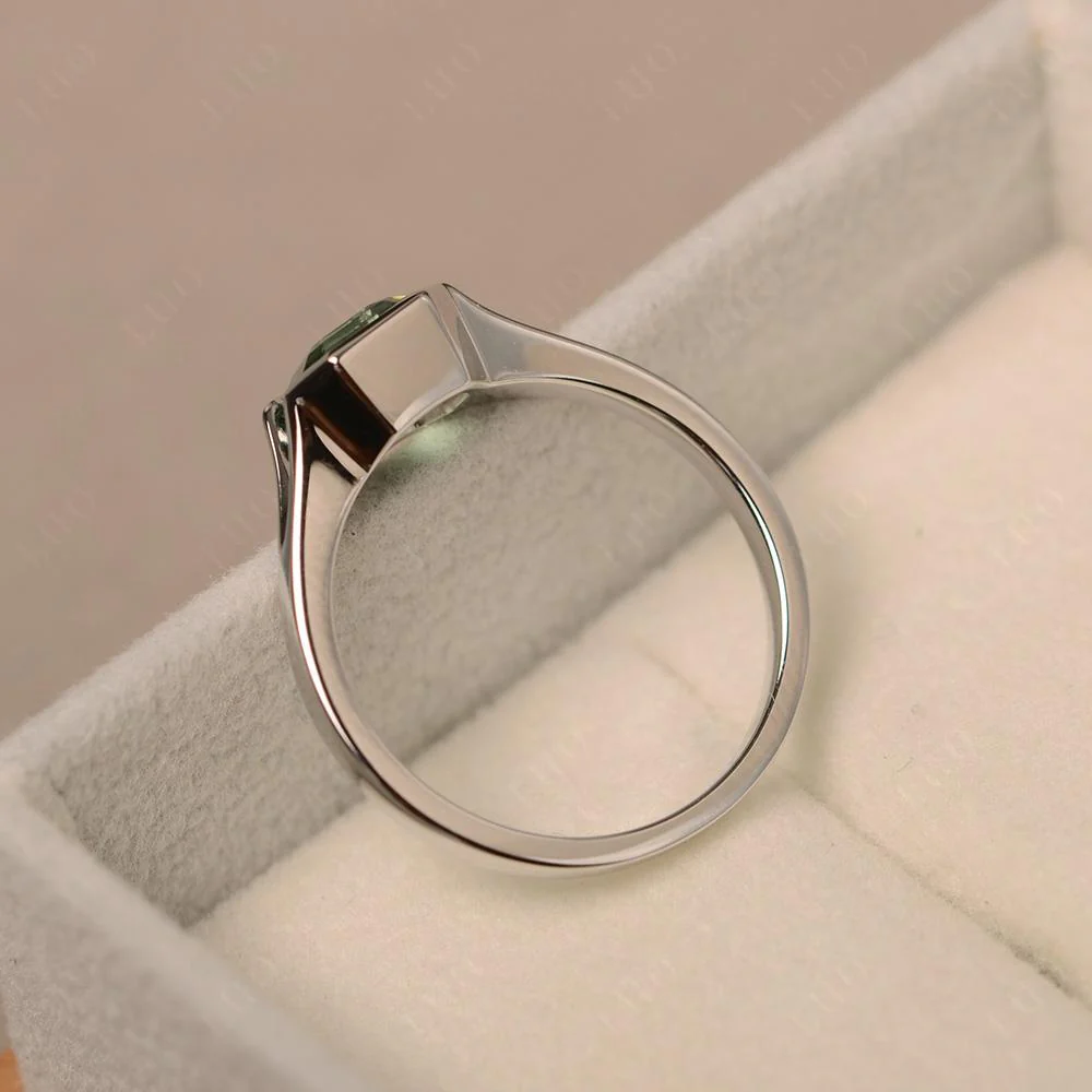 Green Sapphire Bezel Engagement Ring - Image 31