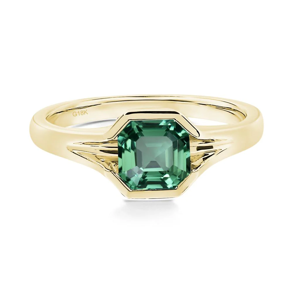 Green Sapphire Bezel Engagement Ring - Image 7
