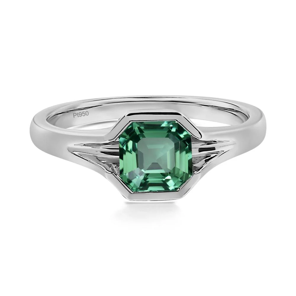 Green Sapphire Bezel Engagement Ring - Image 9
