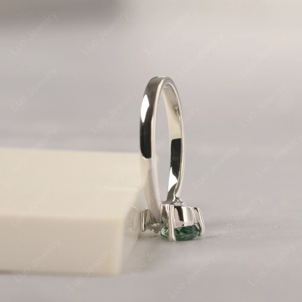 Green Sapphire Bee Engagement Ring - Image 4