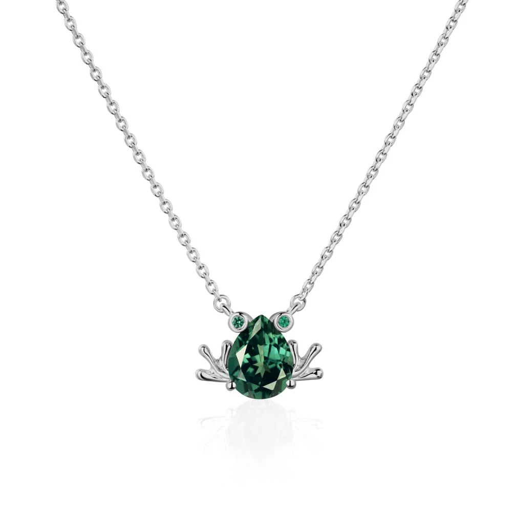 Green Sapphire Frog Necklace - Image 6