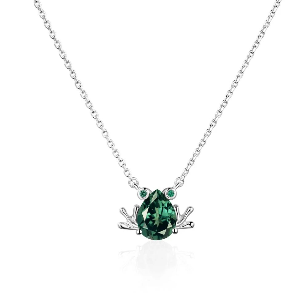 Green Sapphire Frog Necklace - Image 7