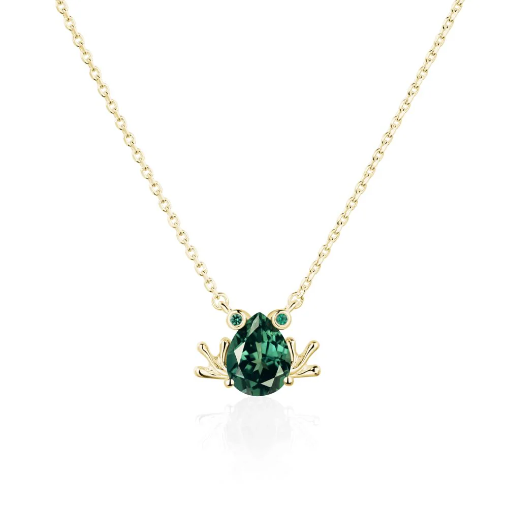 Green Sapphire Frog Necklace - Image 8