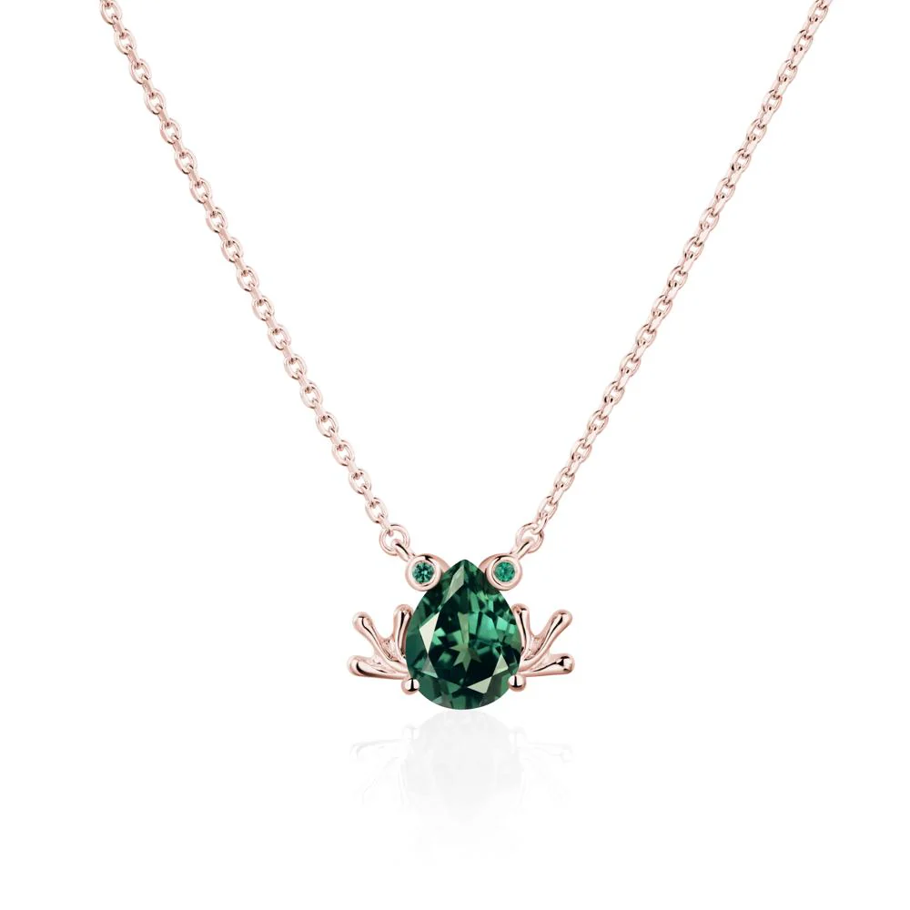 Green Sapphire Frog Necklace - Image 9