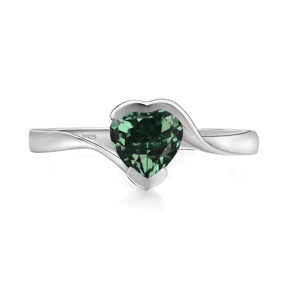 Green Sapphire Heart Ring - Image 2