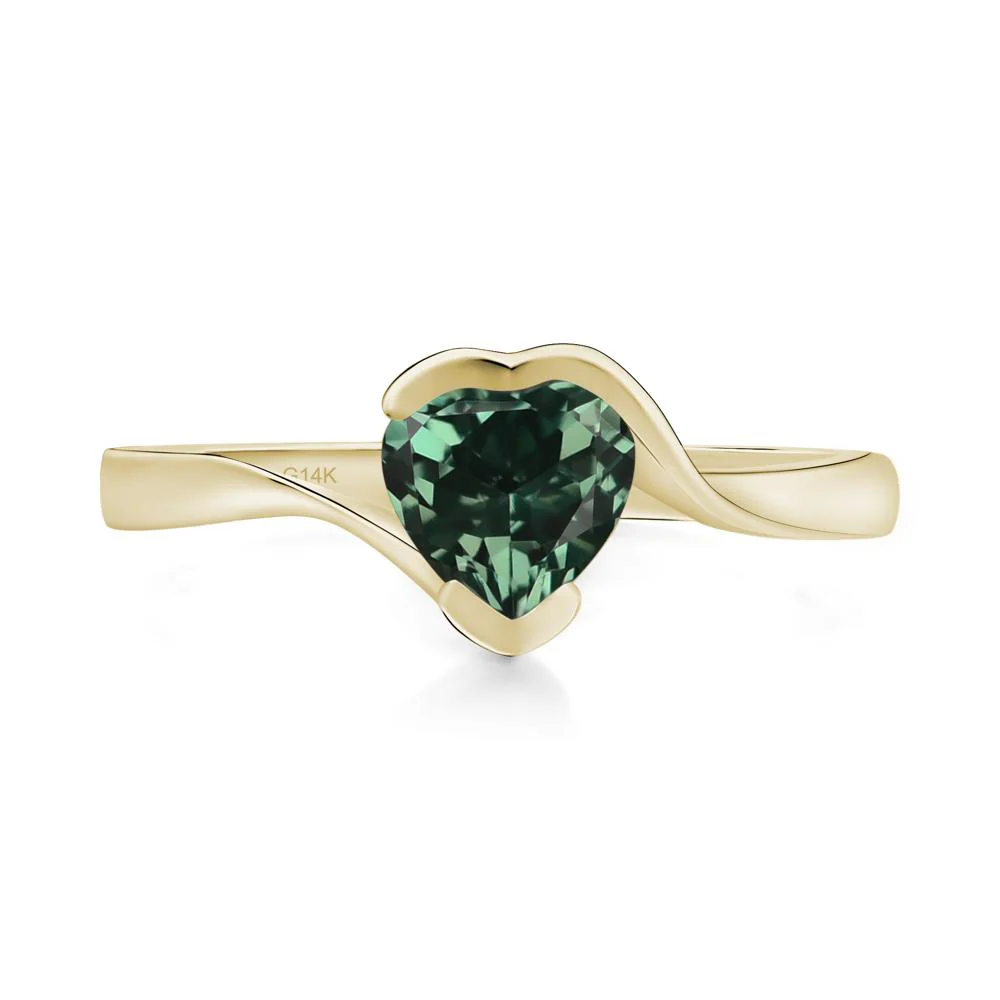 Green Sapphire Heart Ring - Image 4