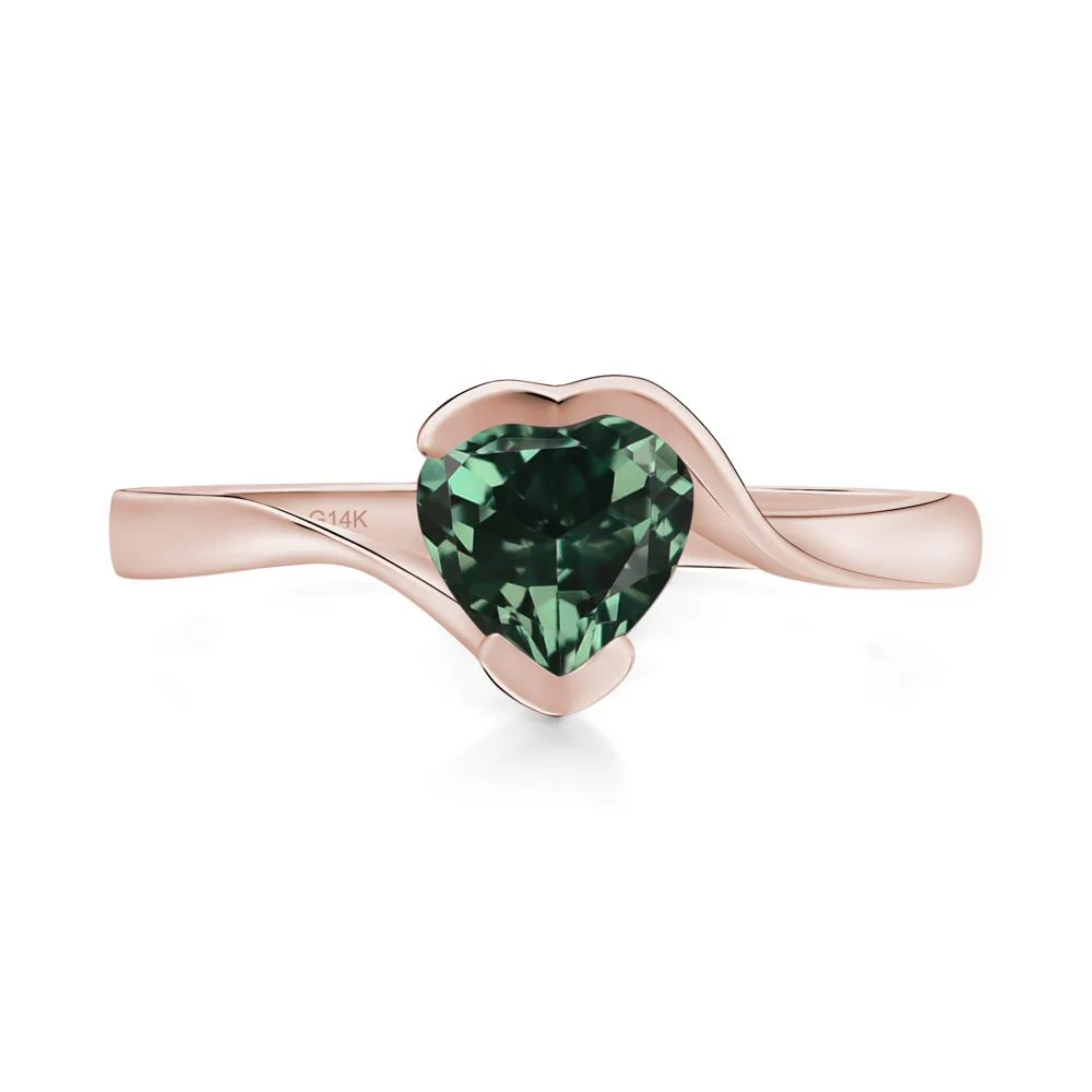 Green Sapphire Heart Ring - Image 5