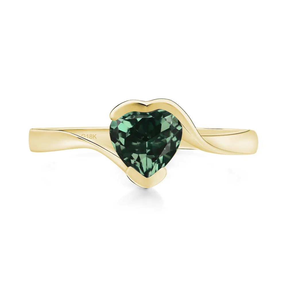 Green Sapphire Heart Ring - Image 8