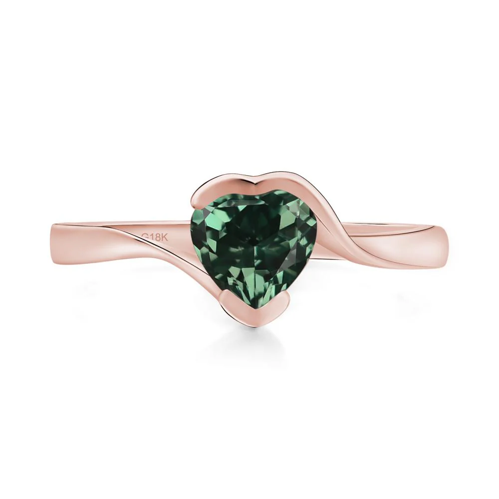 Green Sapphire Heart Ring - Image 9
