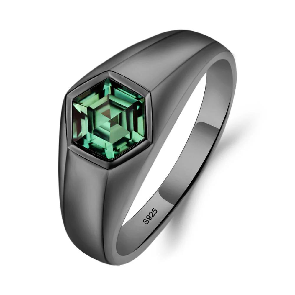 Green Sapphire Men's Ring - Image 5