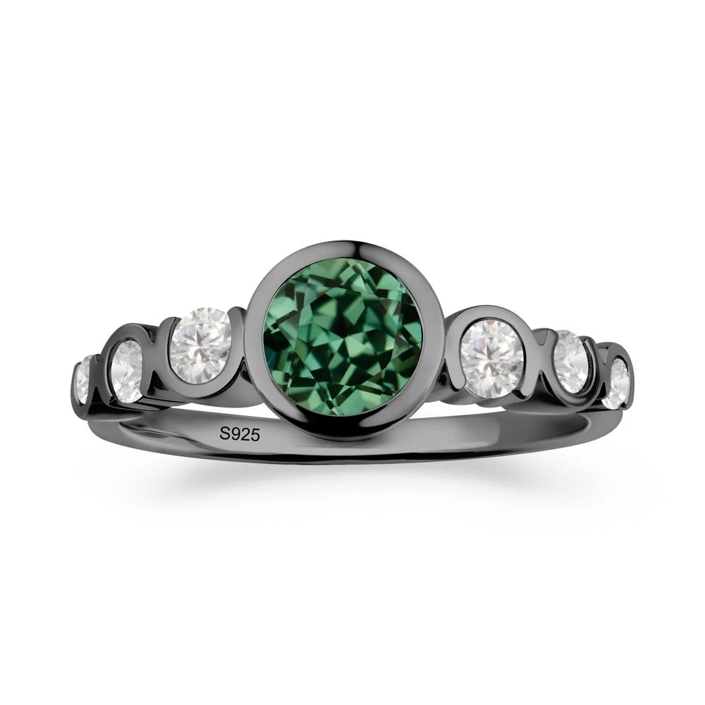 Green Sapphire Multi Stone Engagement Ring - Image 3
