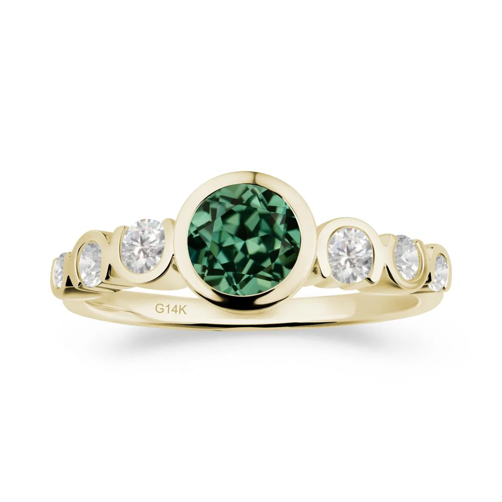 Green Sapphire Multi Stone Engagement Ring - Image 4