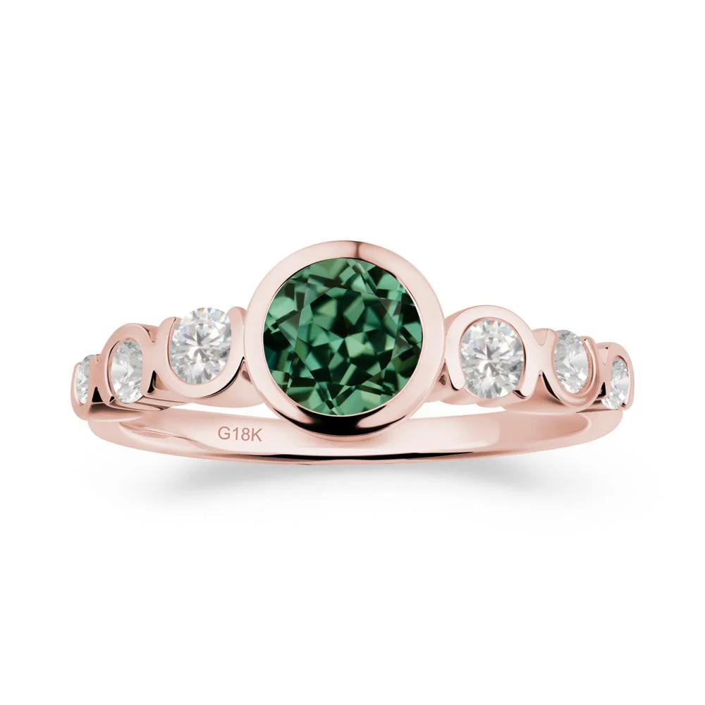 Green Sapphire Multi Stone Engagement Ring - Image 5