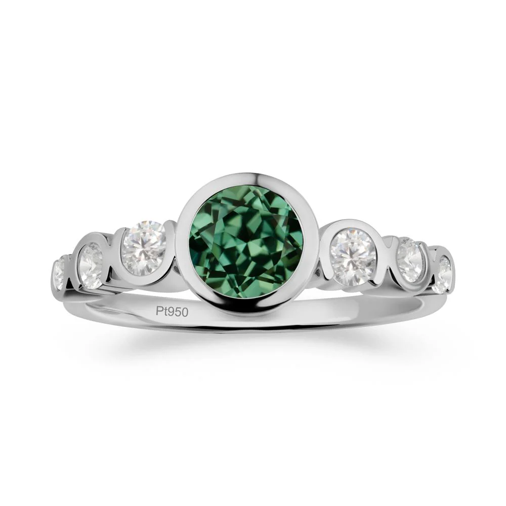 Green Sapphire Multi Stone Engagement Ring - Image 7