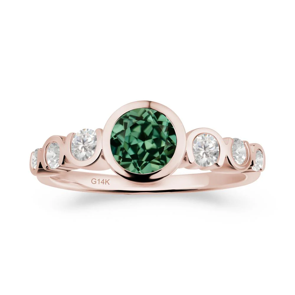 Green Sapphire Multi Stone Engagement Ring - Image 9
