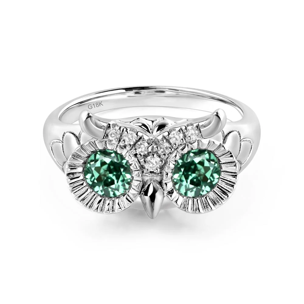 Green Sapphire Owl Ring - Image 7