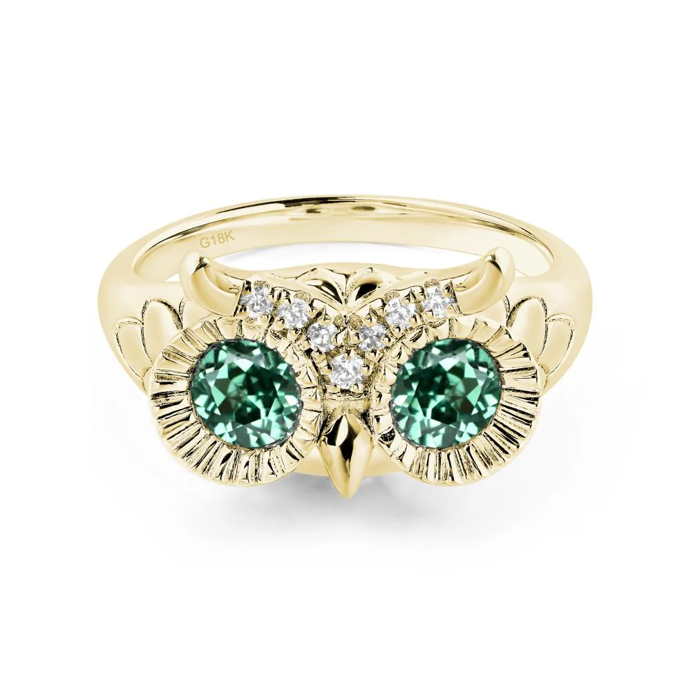 Green Sapphire Owl Ring - Image 8