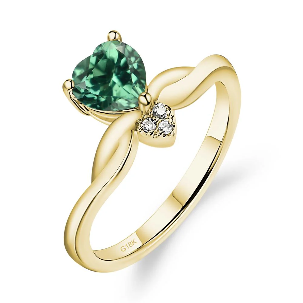 Dainty Twisted Green Sapphire Engagement Ring - Image 8