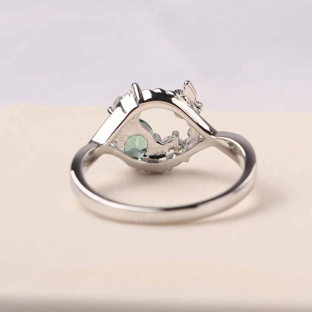 Green Sapphire Cluster Ring - Image 3
