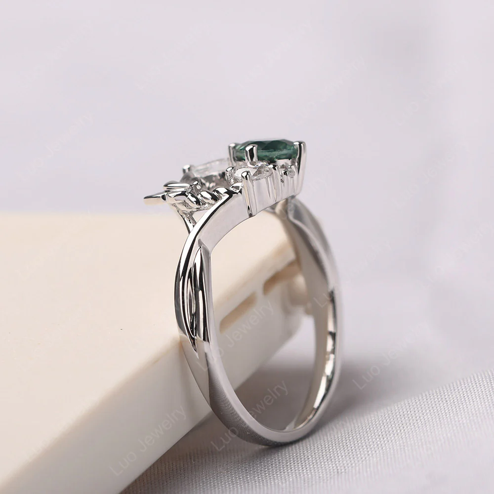 Green Sapphire Cluster Ring - Image 4