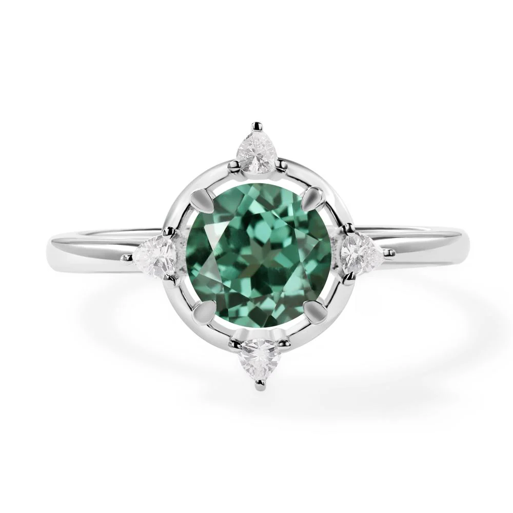 Green Sapphire North Star Engagement Ring - Image 3