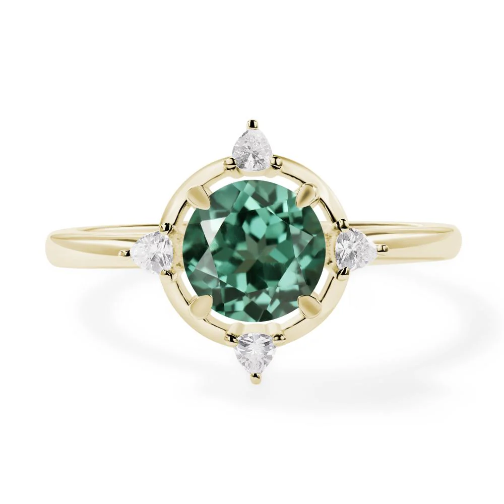 Green Sapphire North Star Engagement Ring - Image 4