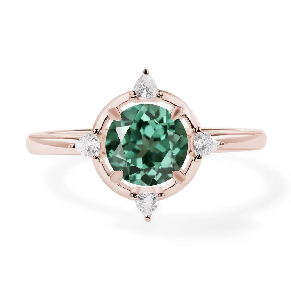 Green Sapphire North Star Engagement Ring - Image 5