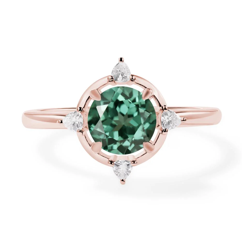 Green Sapphire North Star Engagement Ring - Image 9